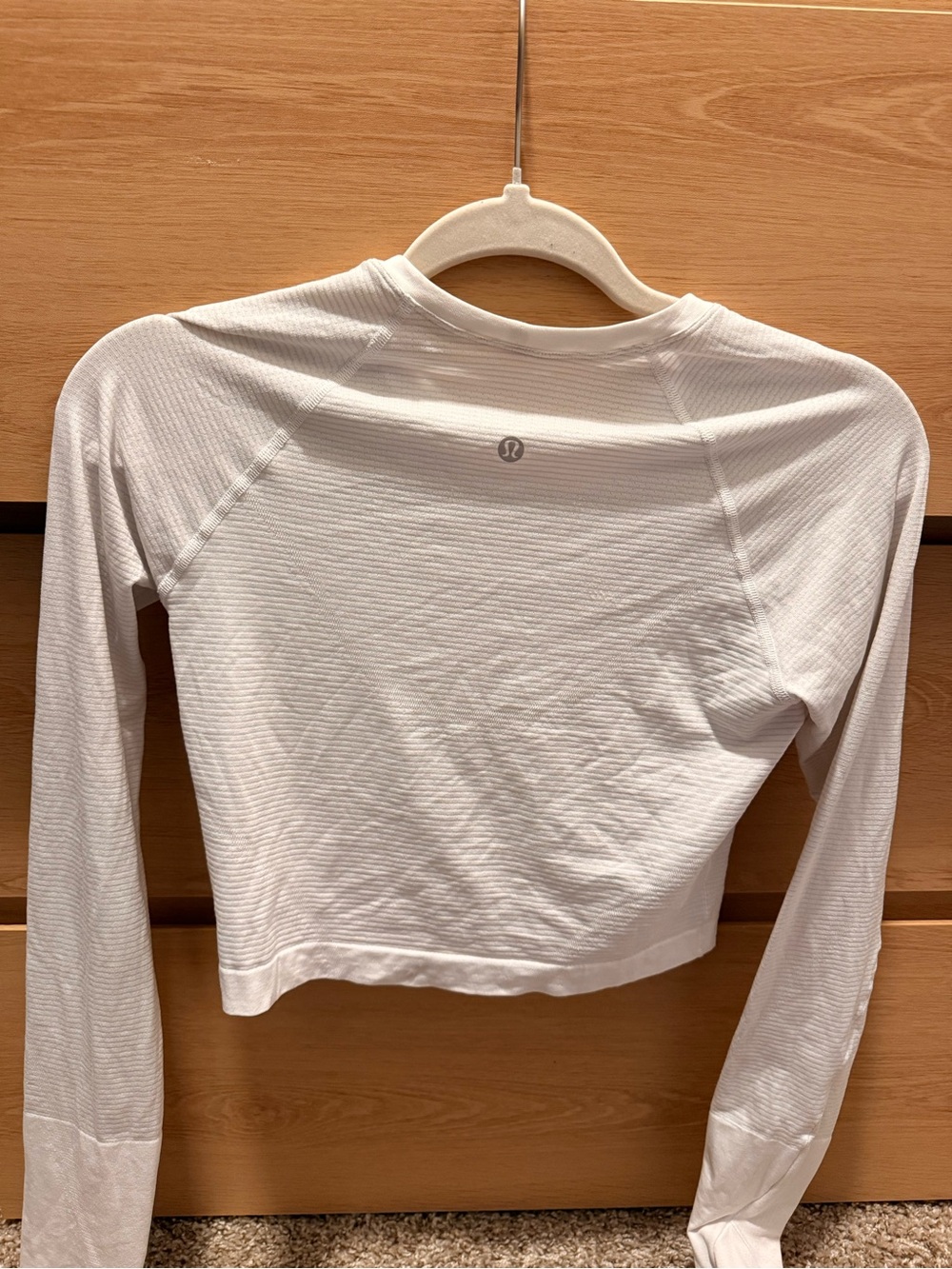 Lululemon Swiftly Tech Long Sleeve Cropped Shirt White S/M